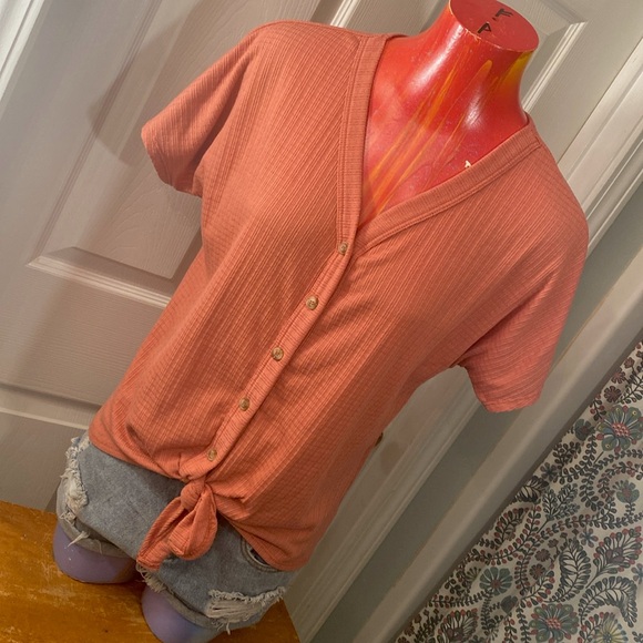 Above and Beyond Tops - ABOVE AND BEYOND Pink Tie Knot Top